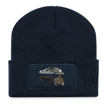 Esel - Recycelte Patch Beanie - French Navy - Vorne