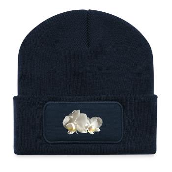 Orchid white - Recycled Patch Beanie - french navy - Front