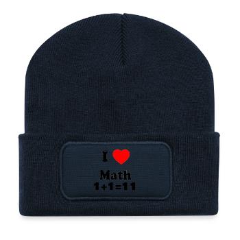Mathe Liebe Symbol Stilvolles Design - Recycelte Patch Beanie - French Navy - Vorne