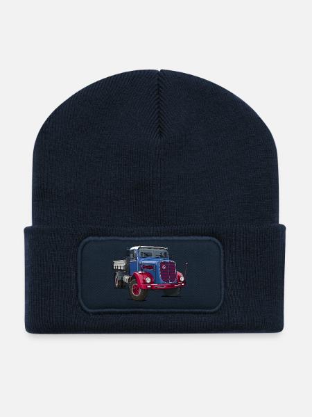 Camion oldtimer - Beanie recyclé à patch - bleu marine