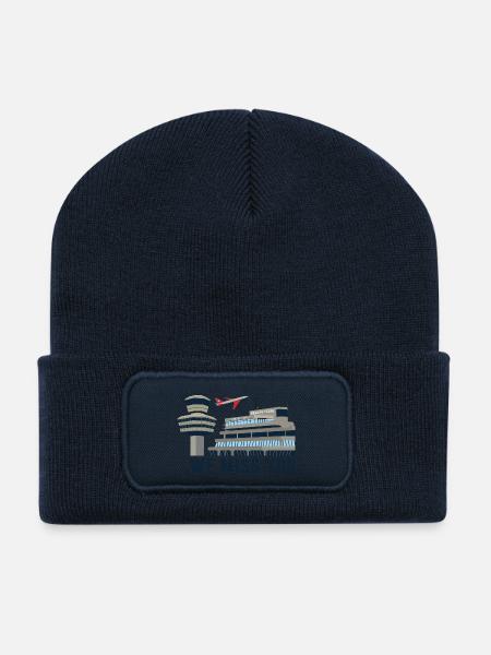 Flughafen Tegel, Berlin. We miss you - Recycelte Patch Beanie - French Navy
