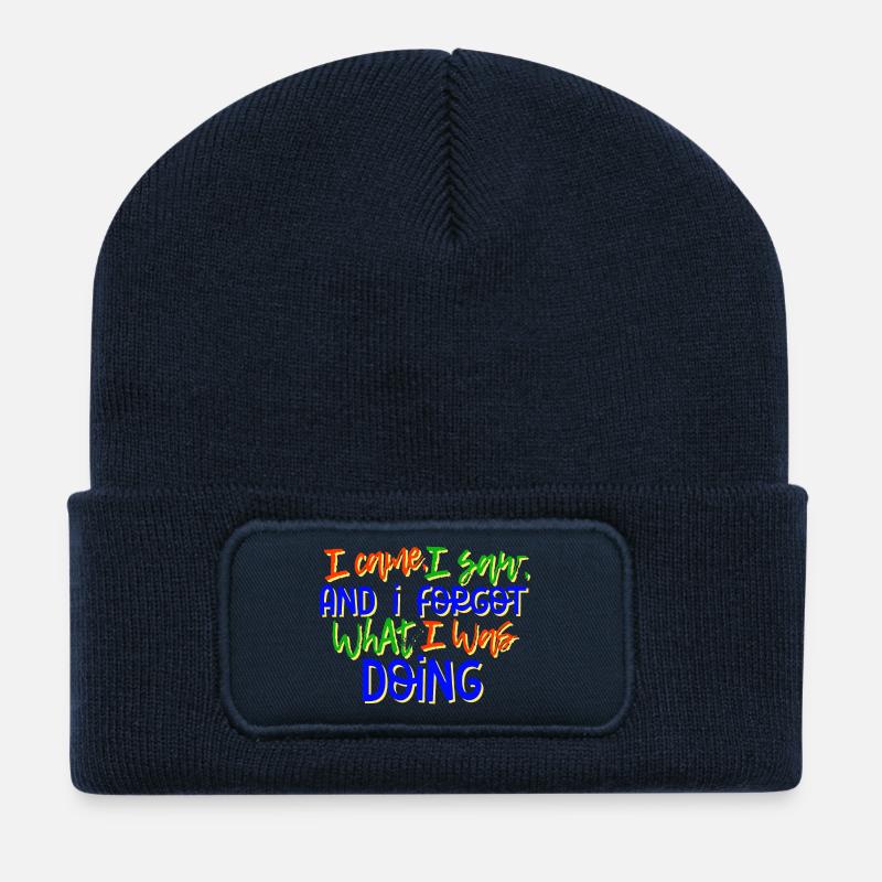 Humorvoll Statement Spruch Sprüche - Recycelte Patch Beanie - French Navy