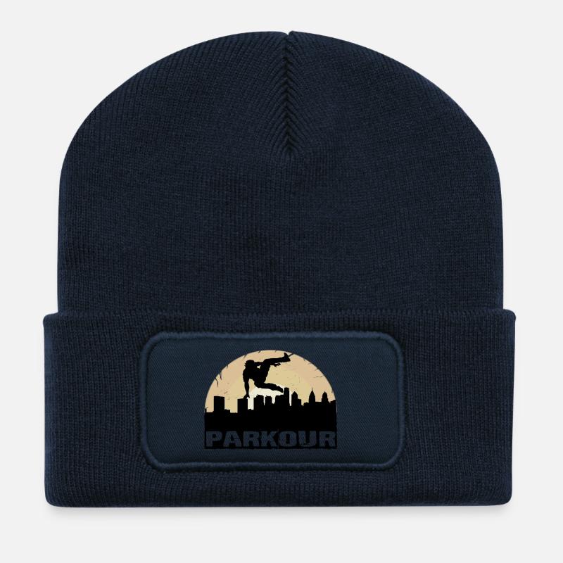Parkour - Beanie recyclé à patch - bleu marine