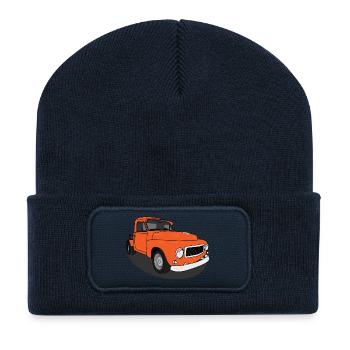 Duet Orange - Recycled Patch Beanie - french navy - Front