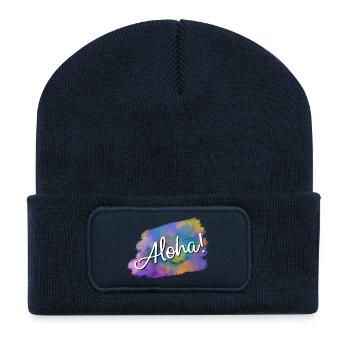 Aloha! - Recycelte Patch Beanie - French Navy - Vorne
