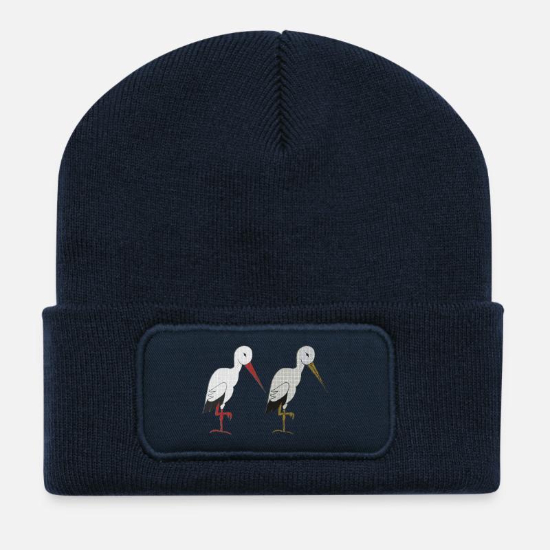 storchenpaar - Recycelte Patch Beanie - French Navy