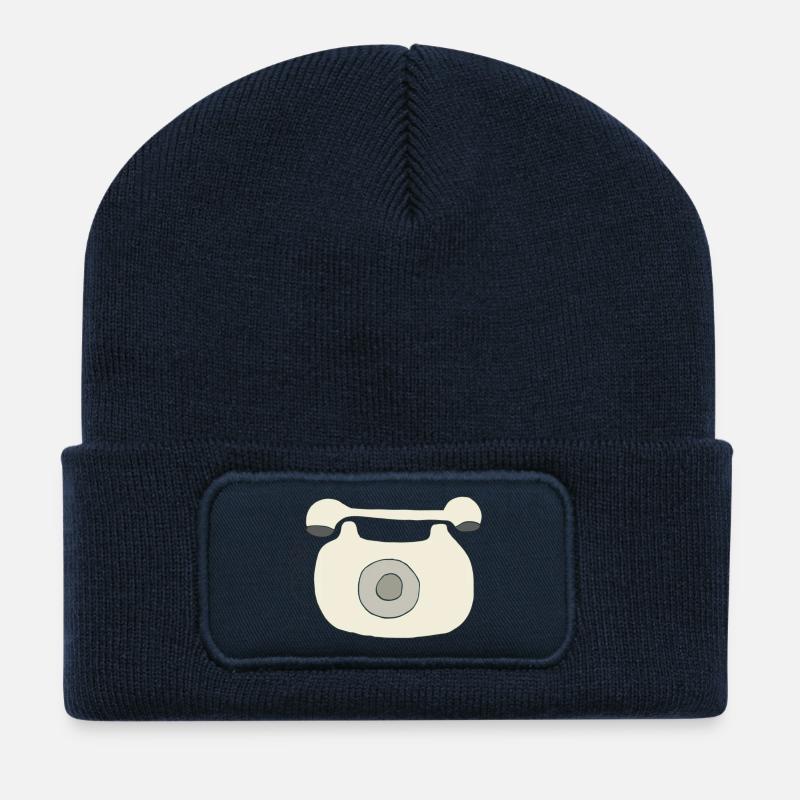 telefon oldschool - Recycelte Patch Beanie - French Navy
