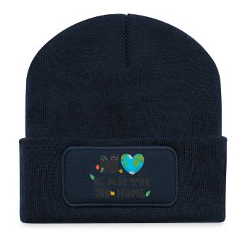Keine Erde kein Zuhause - Recycelte Patch Beanie - French Navy - Vorne