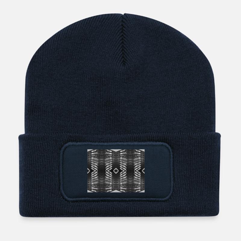 Abstract Wood V.3 - Recycled Patch Beanie - french navy