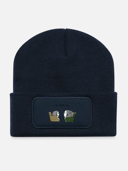 I love watching you - Recycelte Patch Beanie - French Navy
