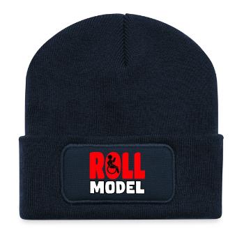Each wheelchair user is a roll model* - Recycled Patch Beanie - french navy - Front