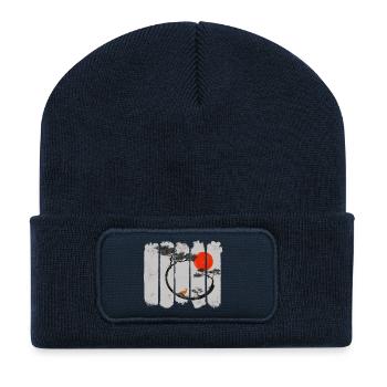 Kitsune - Beanie recyclé à patch - bleu marine - Devant