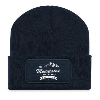 Der Berg ruft - Recycelte Patch Beanie - French Navy - Vorne