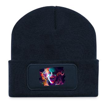 kunst kreativ lustig horror monster techno party - Recycelte Patch Beanie - French Navy - Vorne