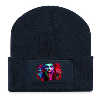 art kunst kreativ lustig horror monster techno - Recycelte Patch Beanie - French Navy - Vorne