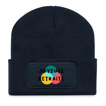 RETRAITE. BONNE RETRAITE. JOYEUSE RETRAITE - Beanie recyclé à patch - bleu marine - Devant