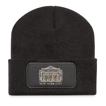 New York, Manhattan Midtown Library, États-Unis - Beanie recyclé à patch - charbon - Devant