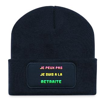 RETRAITE. RETRAITE. RETRAITEE. RETRAITE - Beanie recyclé à patch - bleu marine - Devant