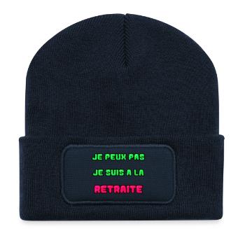 RETRAITE. RETRAITE. RETRAITEE. SENIOR. MAMIE. PAPY - Beanie recyclé à patch - bleu marine - Devant