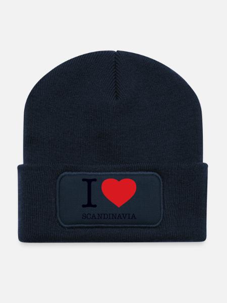 I LOVE SCANDINAVIA Skandinavien - Recycelte Patch Beanie - French Navy