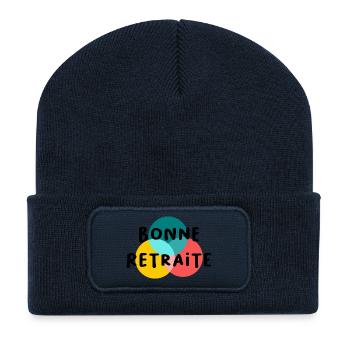 RETRAITE. RETRAITE. RETRAITEE. SENIOR. MAMIE. PAPY - Beanie recyclé à patch - bleu marine - Devant