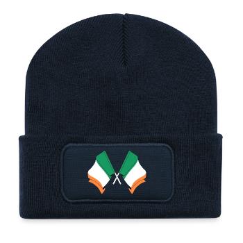 Drapeaux de l’Irlande croisés - Beanie recyclé à patch - bleu marine - Devant