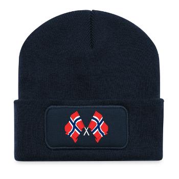 Zwei Flaggen Norwegen - Recycelte Patch Beanie - French Navy - Vorne