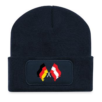 Drapeau de l’Allemagne et drapeau de l’Autriche - Beanie recyclé à patch - bleu marine - Devant