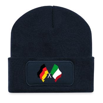 Drapeau de l’Allemagne et drapeau de l’Italie - Beanie recyclé à patch - bleu marine - Devant