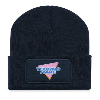 TECHNO RAVE - Recycled Patch Beanie - french navy - Front