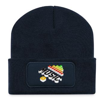 Spiele die Musik | Isometrische Musikillustration - Recycelte Patch Beanie - French Navy - Vorne