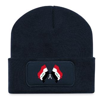 Zwei gekreuzte Flaggen des Irak - Recycelte Patch Beanie - French Navy - Vorne