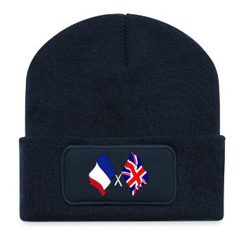 Flagge von Frankreich und Flagge von England - Recycelte Patch Beanie - French Navy - Vorne