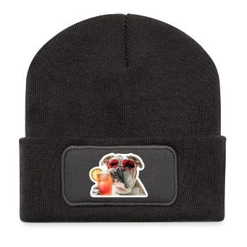 bully drinking cocktail - Recycled Patch Beanie - dark grey - Front