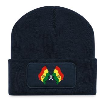 Two flags crossed from Bolivia - Recycled Patch Beanie - french navy - Front