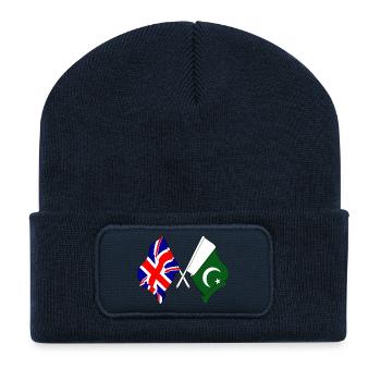 Drapeau de l’Angleterre et drapeau du Pakistan - Beanie recyclé à patch - bleu marine - Devant