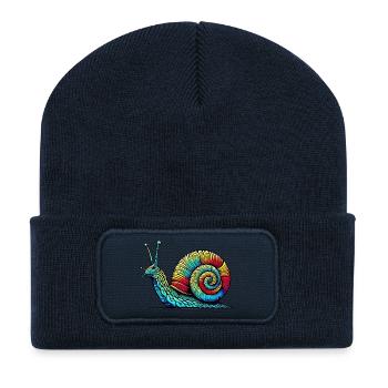 Schnecke - Recycelte Patch Beanie - French Navy - Vorne