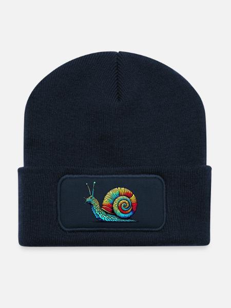 Escargot - Beanie recyclé à patch - bleu marine