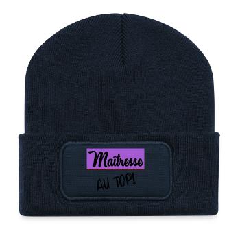 GELIEBTE. VIELEN DANK - Recycelte Patch Beanie - French Navy - Vorne