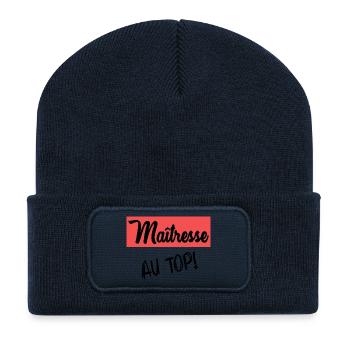 DANKE, HERRIN - Recycelte Patch Beanie - French Navy - Vorne