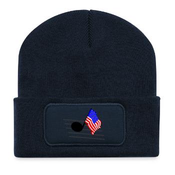 Flagge Musik Ton Flagge USA - Recycelte Patch Beanie - French Navy - Vorne
