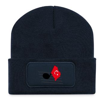 Drapeau Musique Tonalité Drapeau Turquie - Beanie recyclé à patch - bleu marine - Devant