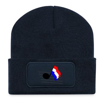 Drapeau de tonalité de musique drapeau Pays-Bas - Beanie recyclé à patch - bleu marine - Devant