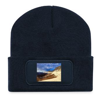 Lever de soleil Vercors - Beanie recyclé à patch - bleu marine - Devant
