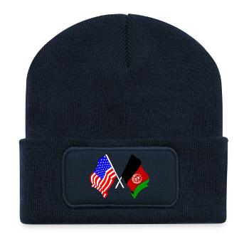 Flag USA flag Afghanistan - Recycled Patch Beanie - french navy - Front