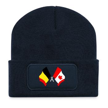 Flag of Belgium, flag Canada - Recycled Patch Beanie - french navy - Front
