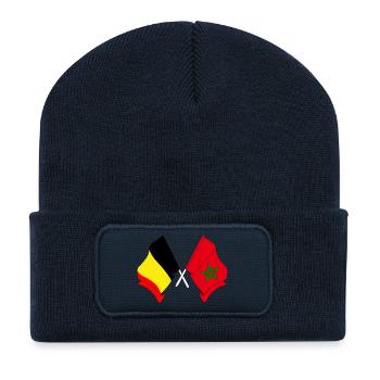 Flag of Belgium, flag Morocco - Recycled Patch Beanie - french navy - Front