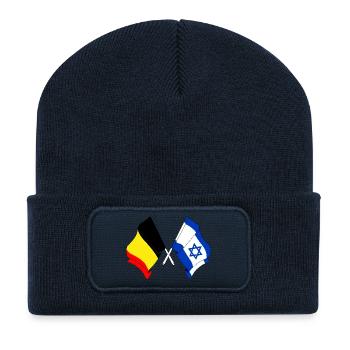 Flag Belgium, flag Israel - Recycled Patch Beanie - french navy - Front