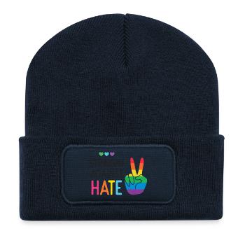 LGBT Pride Month - Direkt gegen Hass - Recycelte Patch Beanie - French Navy - Vorne