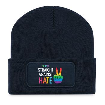 LGBT Pride Month - Direkt gegen Hass - Recycelte Patch Beanie - French Navy - Vorne